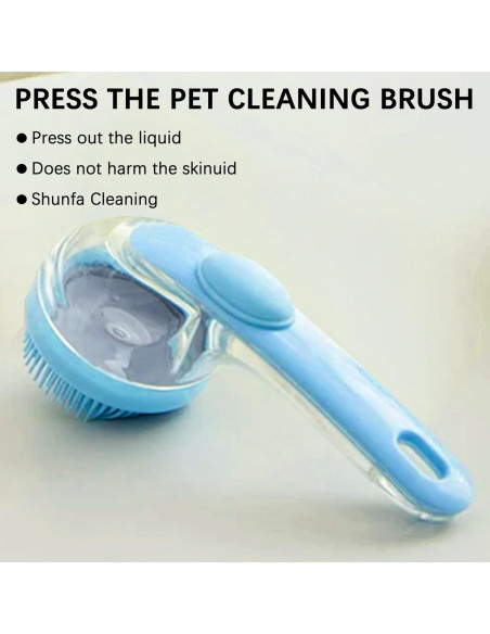 Juego de Cepillo de Baño para Perros y Gatos con Dispensador