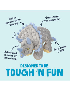 Juguete de Peluche para Perros goDog Dinos Frills Grande Gris 2