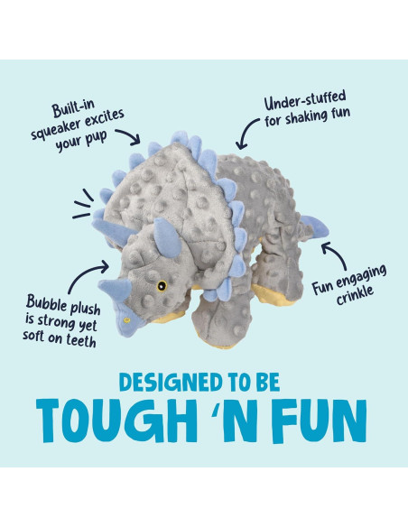 Juguete de Peluche para Perros goDog Dinos Frills Grande Gris