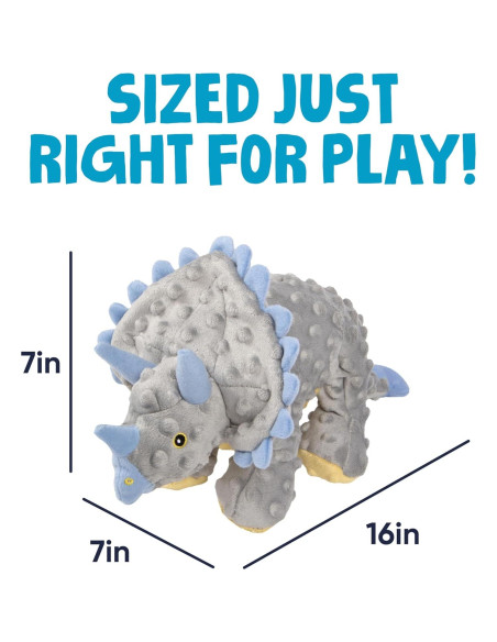 Juguete de Peluche para Perros goDog Dinos Frills Grande Gris