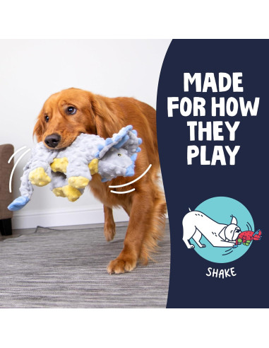 Juguete de Peluche para Perros goDog Dinos Frills Grande Gris