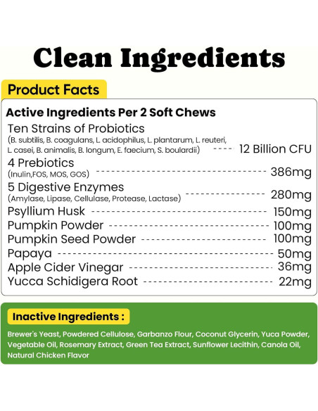 Probioticos para Perros BuddyCheer 180 Masticables Salud Intestinal