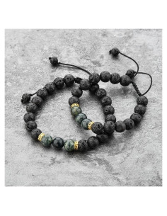 Pulsera de lava natural ajustable Mystiqs para aromaterapia