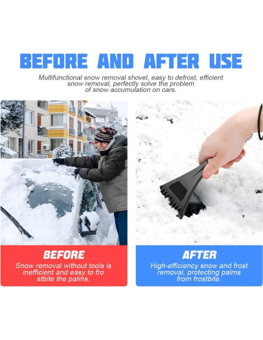 Paleta de Nieve 8sanlione - 2 Piezas, Mango de Espuma, 27x11cm