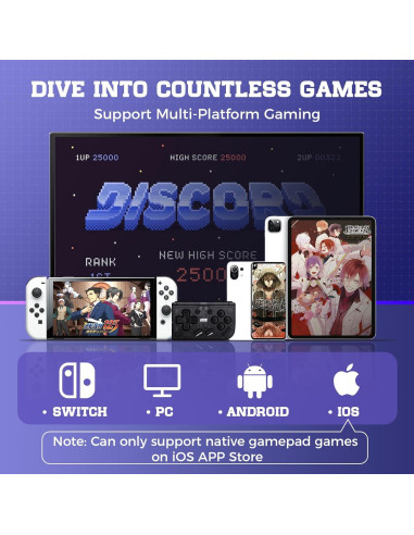 Controlador Inalámbrico Mini Weutop Negro para Switch y PC