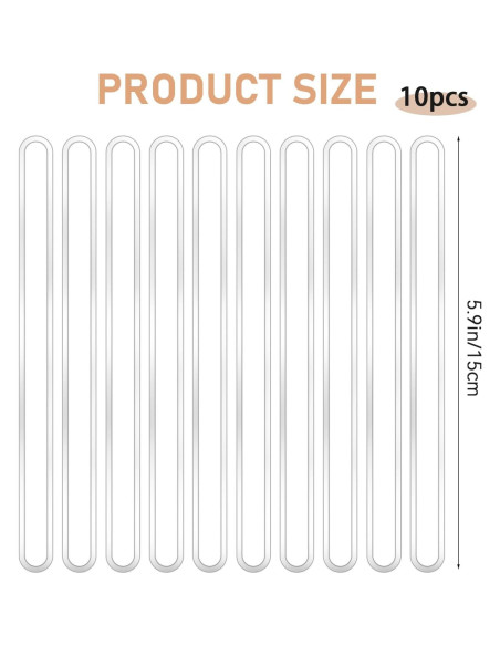 10 Correas de Etiquetas de Equipaje Transparentes SynHHergyx 15 cm