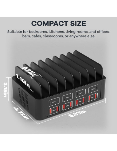 Estación de Carga Rápida 150W RUANSZZ 16 Puertos USB-C