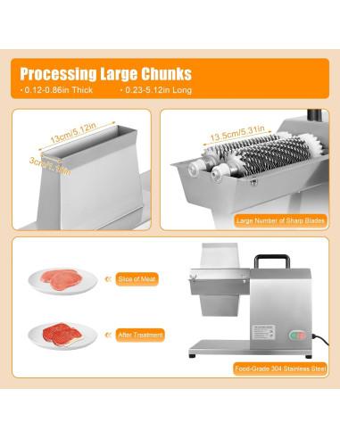 Ablandador de Carne Eléctrico Josbuynls 450W Acero Inoxidable