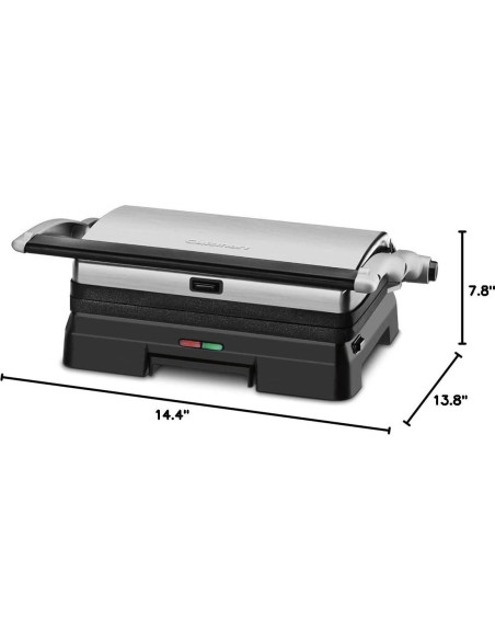 Parrilla y Prensa de Panini Cuisinart GR-11FR Negra 220V