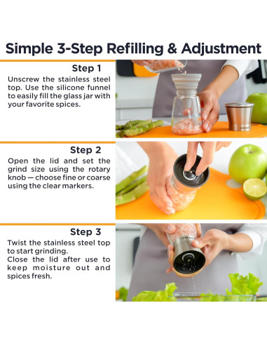 Conjunto Molinillos de Sal y Pimienta Deiss PRO 180ml