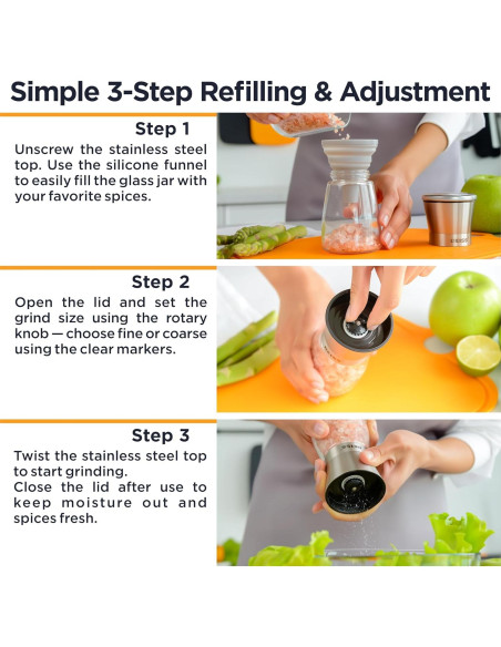 Conjunto Molinillos de Sal y Pimienta Deiss PRO 180ml