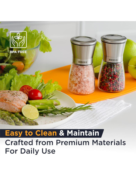 Conjunto Molinillos de Sal y Pimienta Deiss PRO 180ml