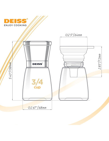 Conjunto Molinillos de Sal y Pimienta Deiss PRO 180ml