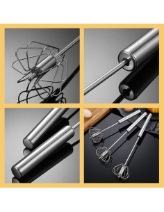 Batidor de Huevos Semi-Automático Oputemon 25.4cm Acero Inoxidable 2