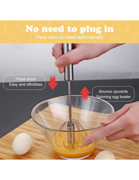 Batidor de Huevos Semi-Automático Oputemon 25.4cm Acero Inoxidable