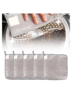 Trapos de Lavado de Platos Jiexily 20x20 cm Antirayaduras (5 Pcs)