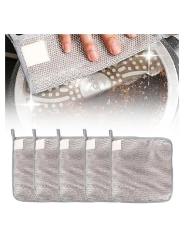 Trapos de Lavado de Platos Jiexily 20x20 cm Antirayaduras (5 Pcs)