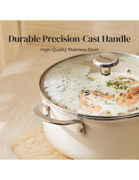 Olla de Cerámica Redchef 5 Qt Antiadherente Beige