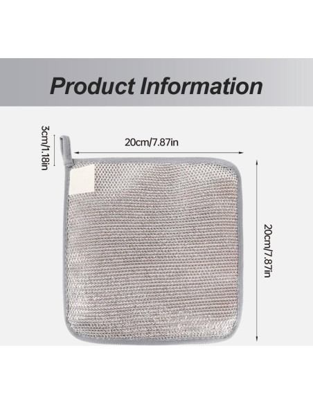 Trapos de Lavado de Platos Jiexily 20x20 cm Antirayaduras (5 Pcs)