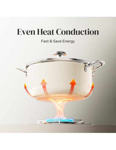 Olla de Cerámica Redchef 5 Qt Antiadherente Beige