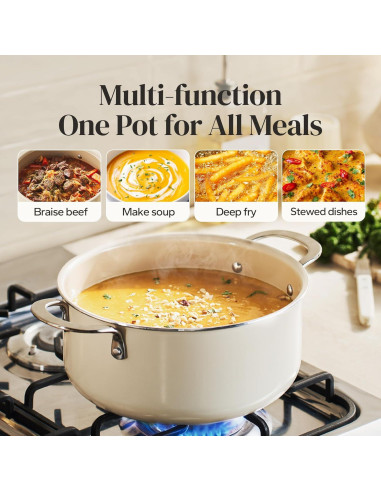 Olla de Cerámica Redchef 5 Qt Antiadherente Beige