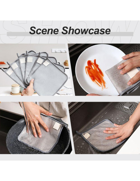 Trapos de Lavado de Platos Jiexily 20x20 cm Antirayaduras (5 Pcs)