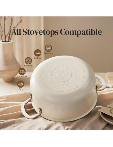 Olla de Cerámica Redchef 5 Qt Antiadherente Beige