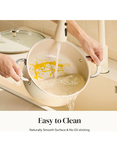 Olla de Cerámica Redchef 5 Qt Antiadherente Beige