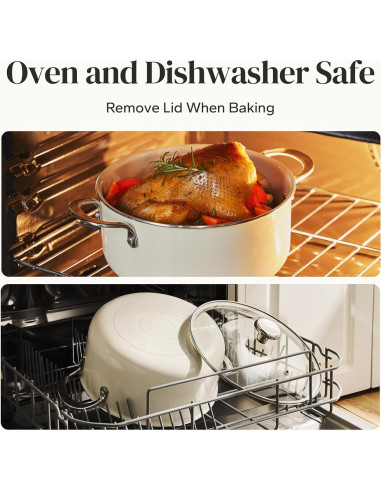 Olla de Cerámica Redchef 5 Qt Antiadherente Beige