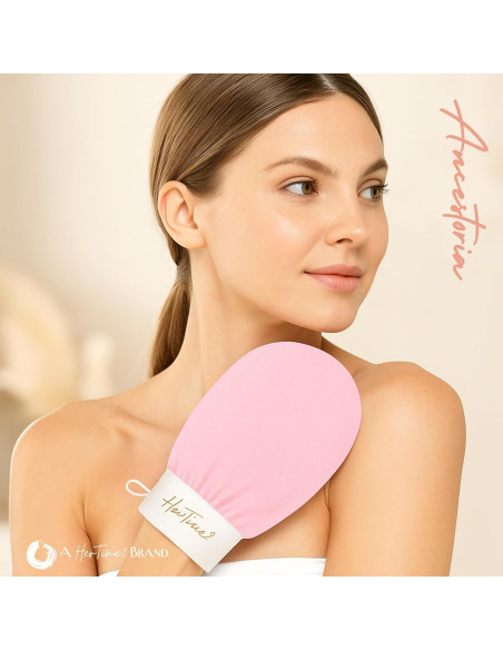 Guantes Exfoliantes Coreanos HerTime2 - Paquete de 2, Rosa y Negro
