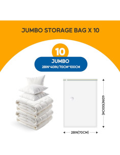Bolsas de Ahorro de Espacio Jumbo HealSmart 10 con Bomba 2