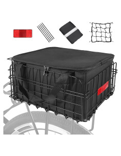 Cesta de Bicicleta Trasera Plegable Lunies con Bolsa Impermeable