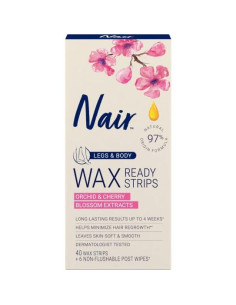 Cera Depilatoria Nair Listones Listos 40 Unidades Piernas/Cuerpo 2