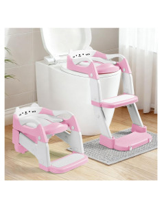 Asiento de Entrenamiento para Ir al Baño Orzbow Rosa 2 en 1