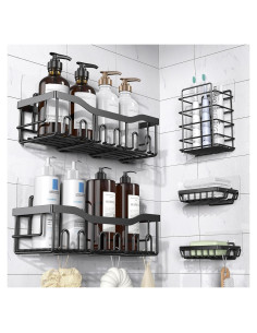 Organizadores de Ducha EUDELE, Paquete de 5, Acero Inoxidable