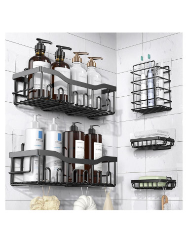 Organizadores de Ducha EUDELE, Paquete de 5, Acero Inoxidable