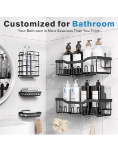 Organizadores de Ducha EUDELE, Paquete de 5, Acero Inoxidable 2