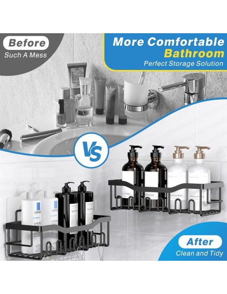 Organizadores de Ducha EUDELE, Paquete de 5, Acero Inoxidable