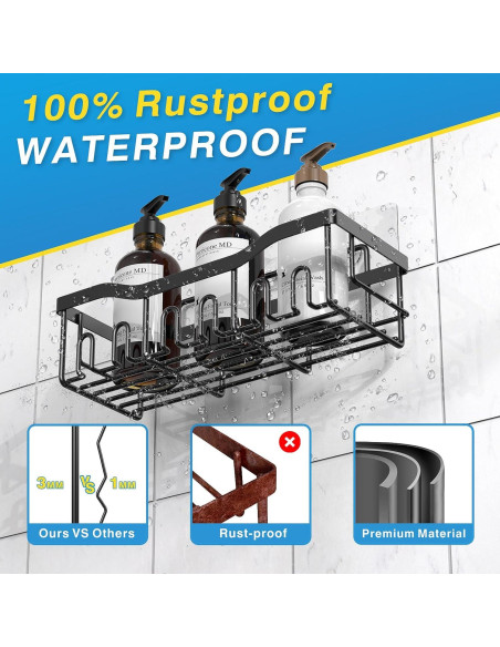 Organizadores de Ducha EUDELE, Paquete de 5, Acero Inoxidable