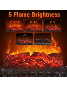 Calentador de Chimenea Eléctrico LifePlus FP201R 1500W 52cm 2