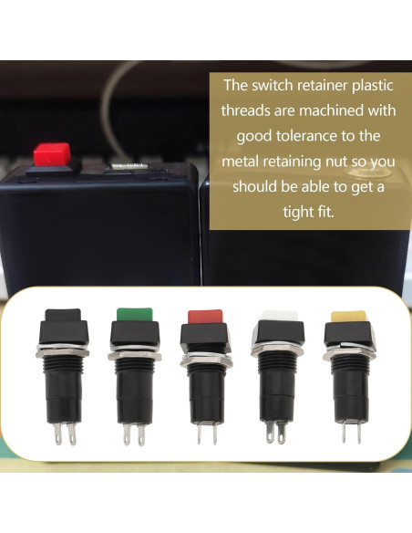 10 Interruptores Latching 12mm YINETTECH SPST 250V 3A