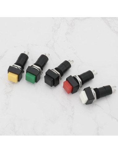 10 Interruptores Latching 12mm YINETTECH SPST 250V 3A