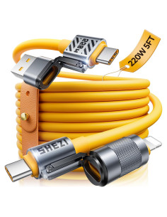 Cable USB C 4 en 1 Jixivor 220W Silicona Carga Rápida 1.52m