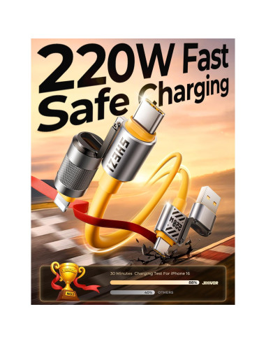 Cable USB C 4 en 1 Jixivor 220W Silicona Carga Rápida 1.52m