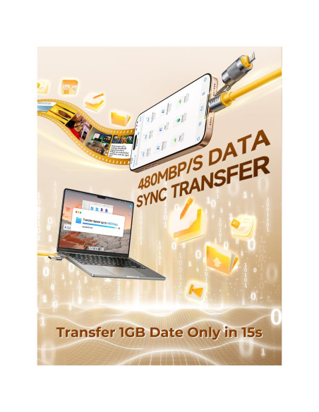 Cable USB C 4 en 1 Jixivor 220W Silicona Carga Rápida 1.52m