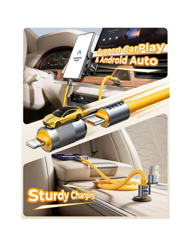 Cable USB C 4 en 1 Jixivor 220W Silicona Carga Rápida 1.52m