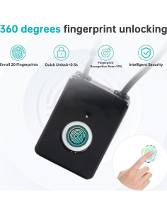 Candado Biométrico de Huella Dactilar LEELEN LL-SG100-B Negro 2