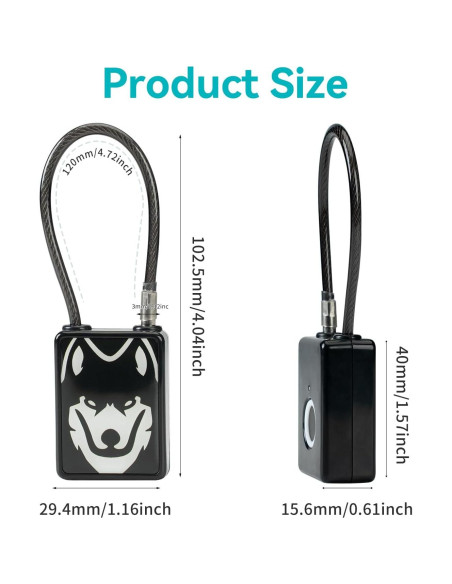 Candado Biométrico de Huella Dactilar LEELEN LL-SG100-B Negro