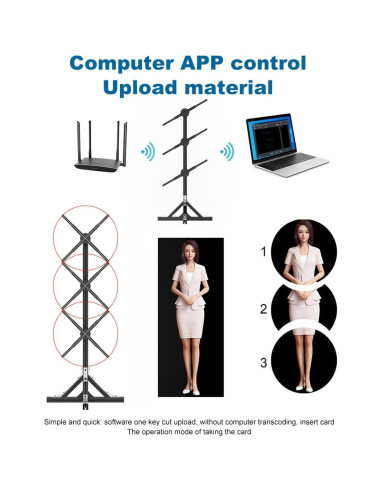 Ventilador Holográfico 3D Genérico 50CM con Pantalla LED 118x48cm