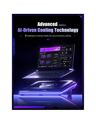 Pad de Enfriamiento para Laptop llano V12 Ultra RGB 15.6-19"